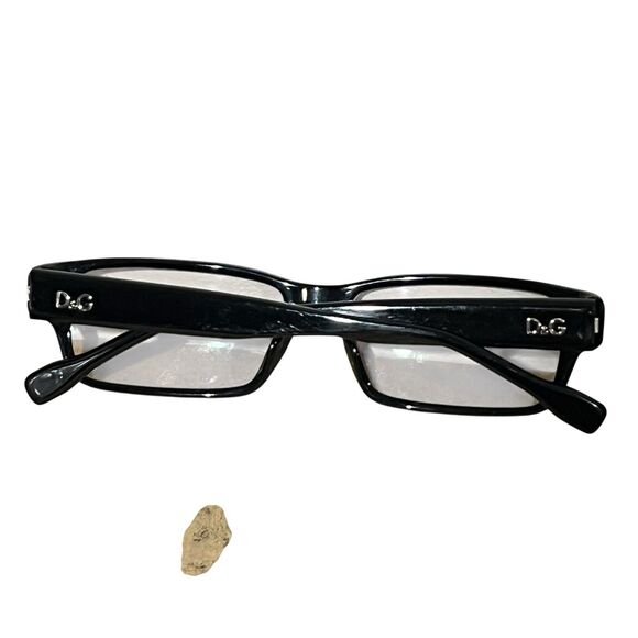 Dolce & Gabbana Black Oval Rectangle Eyeglass Frames Only academia alt 52 15 135 main image 9